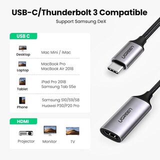 Foto 4 | Adaptador Usb tipo C Ugreen color Gris