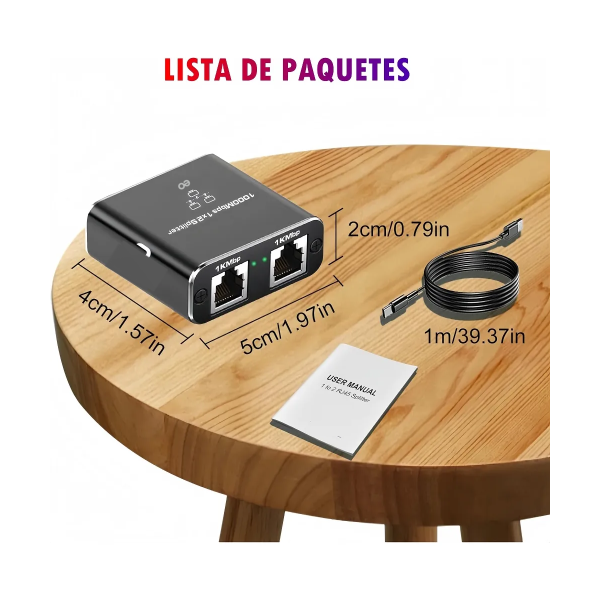 Foto 4 | Adaptador De Red 1 Dividido 2 Cople Rj45 Cat5/6/7/8 Eo Safe Imports Esi-20109 Negro