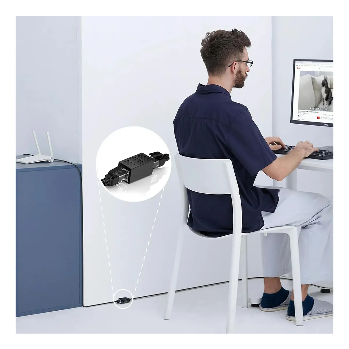 Foto 4 pulgar | Cople Para Cable De Red Rj45 Cat5/6/7/8 Unión 6 Piezas Eo Safe Imports Esi-20111 Negro