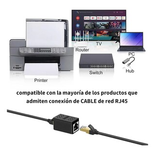 Foto 4 | Cople Para Cable De Red Rj45 Cat5/6/7/8 Unión 6 Piezas Eo Safe Imports Esi-20111 Negro