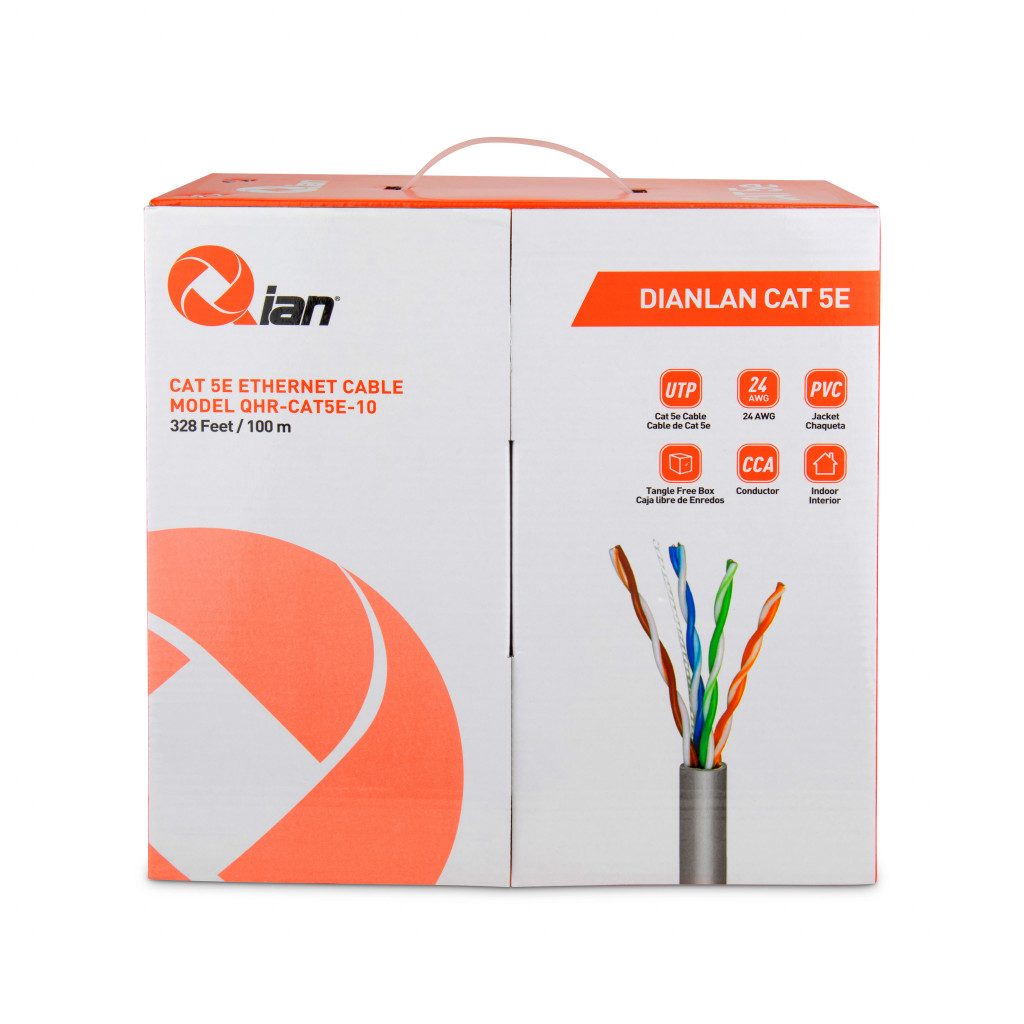 Foto 4 | Bobina De Cable Qian Utp Cat5e Cca De 100m (qhr-cat5e-10)