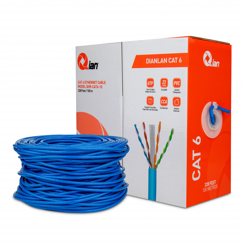 Foto 1 | Bobina De Cable Qian Utp Cat6 Cca De 100m (qhr-cat6-10)