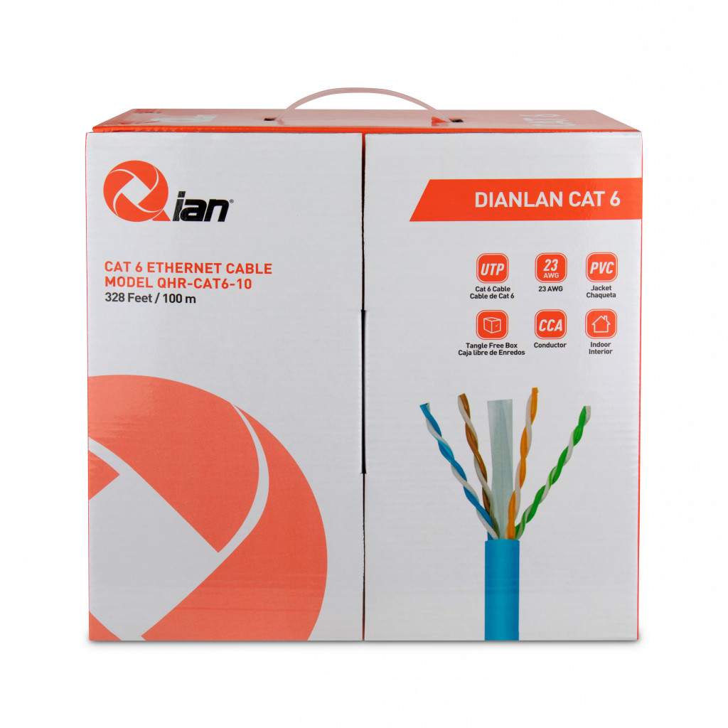 Foto 4 | Bobina De Cable Qian Utp Cat6 Cca De 100m (qhr-cat6-10)