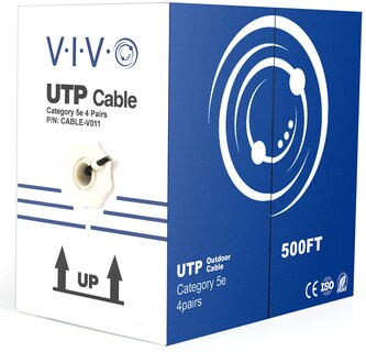Foto 1 | Cable Ethernet Vivo Cable-v011 Cat5e, 500 Pies, Resistente Al Agua, Negro - Venta Internacional.