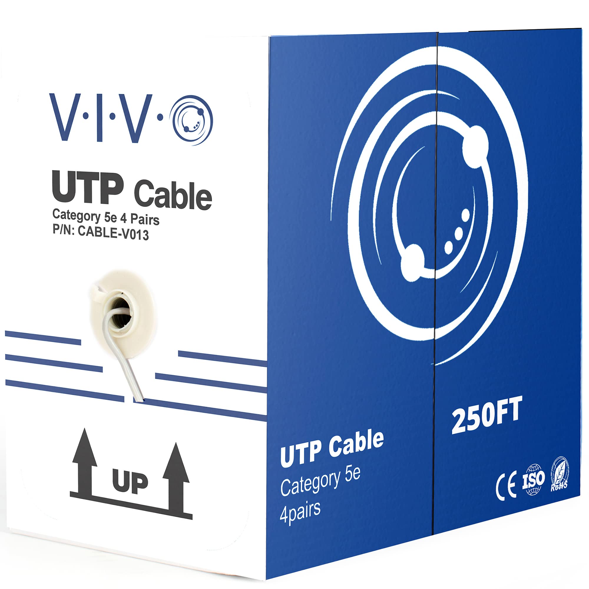 Foto 2 pulgar | Cable Ethernet Vivo Cca Cat5e 250 Pies Utp 24 Awg Gris - Venta Internacional.