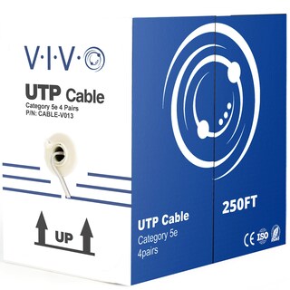 Foto 1 | Cable Ethernet Vivo Cca Cat5e 250 Pies Utp 24 Awg Gris - Venta Internacional.