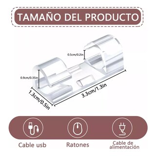 Foto 3 | Organizador Cables Sujeta Cables Sin Perforar De 60 Pzas Eo Safe Imports Esi-20113 Transparente