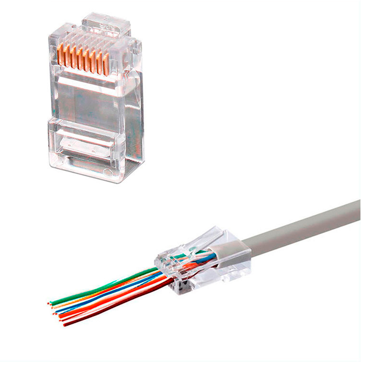 Foto 4 pulgar | Conector Modular Rj45 Qian Nw6100 100 Piezas