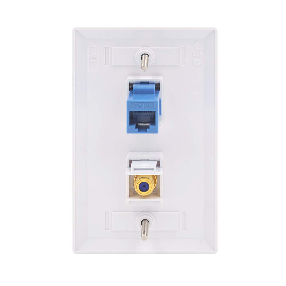 Foto 4 | Placa De Pared Vce Ethernet Coaxial De 2 Puertos Cat6 Keystone - Venta Internacional.