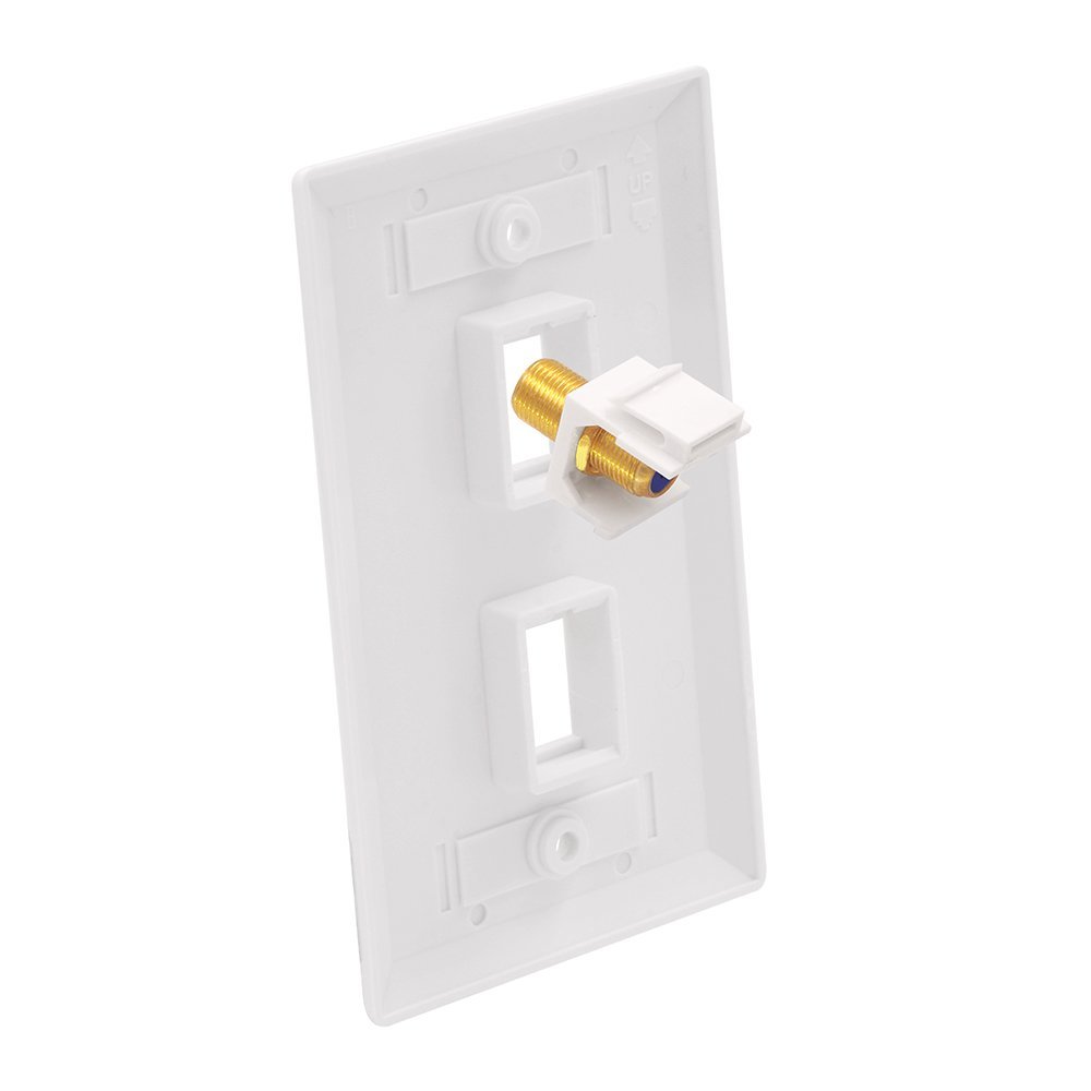 Foto 6 pulgar | Placa De Pared Vce Ethernet Coaxial De 2 Puertos Cat6 Keystone - Venta Internacional.