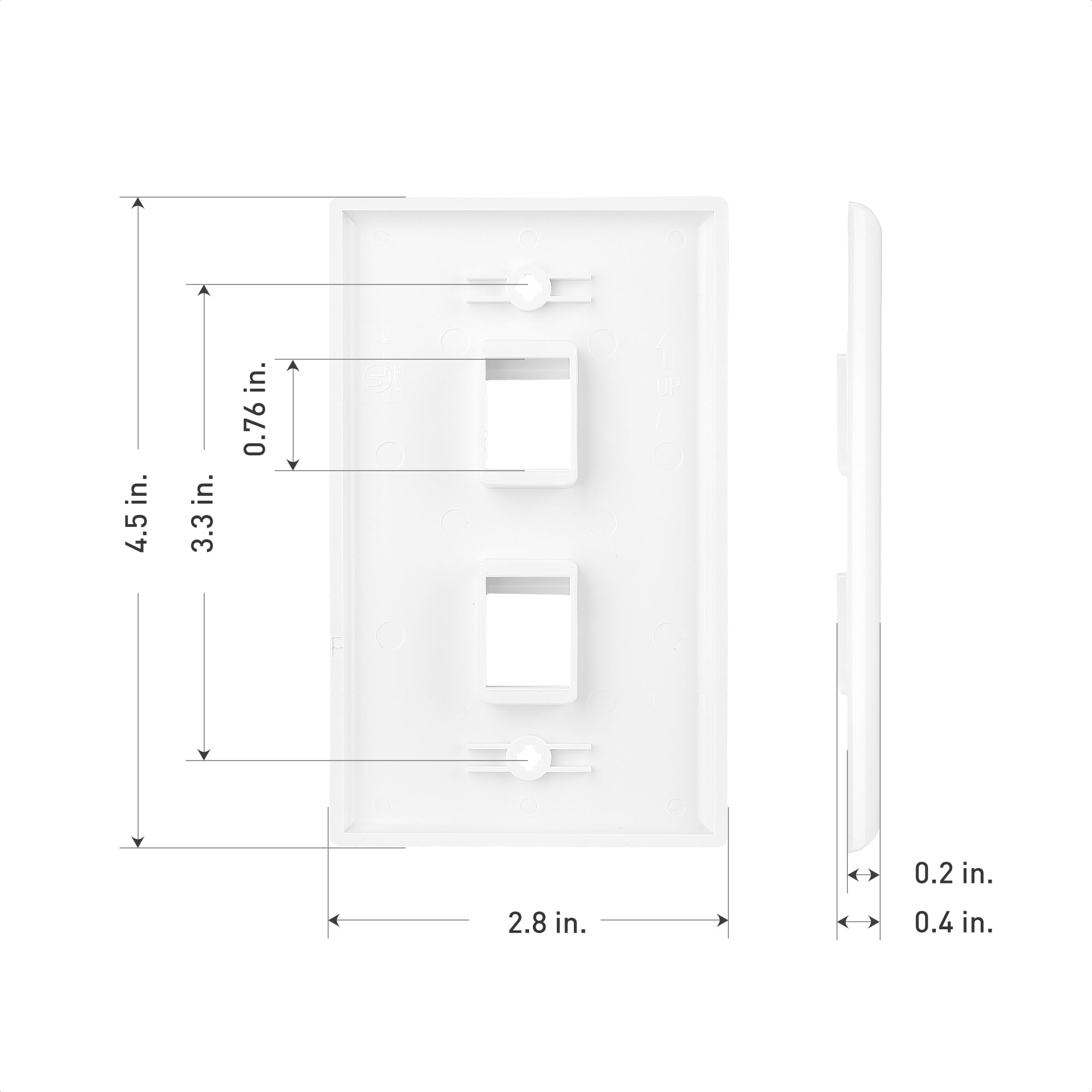 Foto 3 pulgar | Wall Plate Cable Matters Low Profile Keystone Jack X1 De 2 Puertos - Venta Internacional.