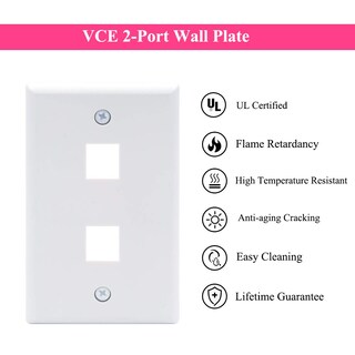Foto 7 | Placa De Pared Vce De 2 Puertos Keystone Con Certificación Ul, Blanca (paquete De 10) - Venta Internacional.