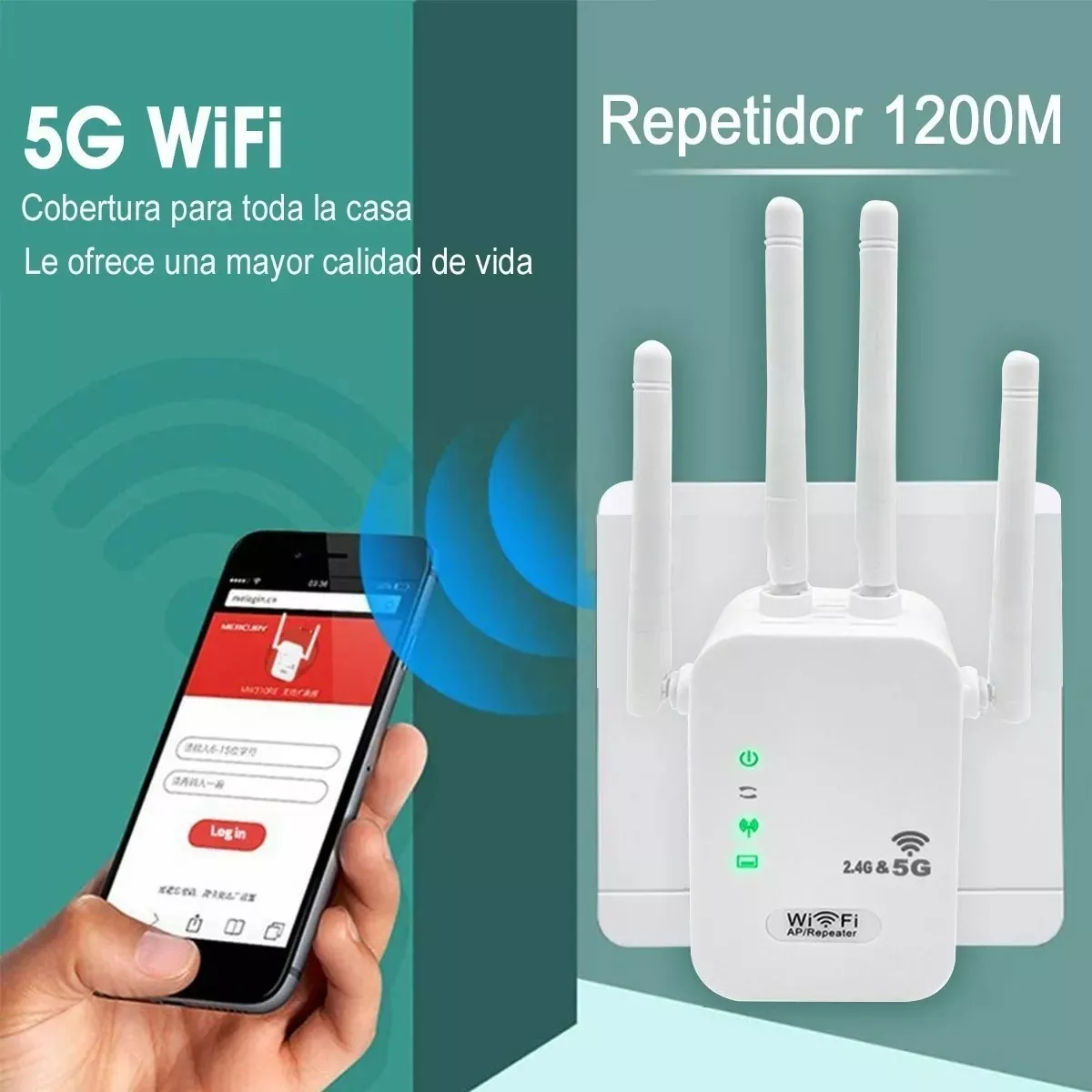 Foto 3 pulgar | Repetidor Wifi Eo Safe Imports Esi-5453 color Blanco Amplificador de Señal Access Point