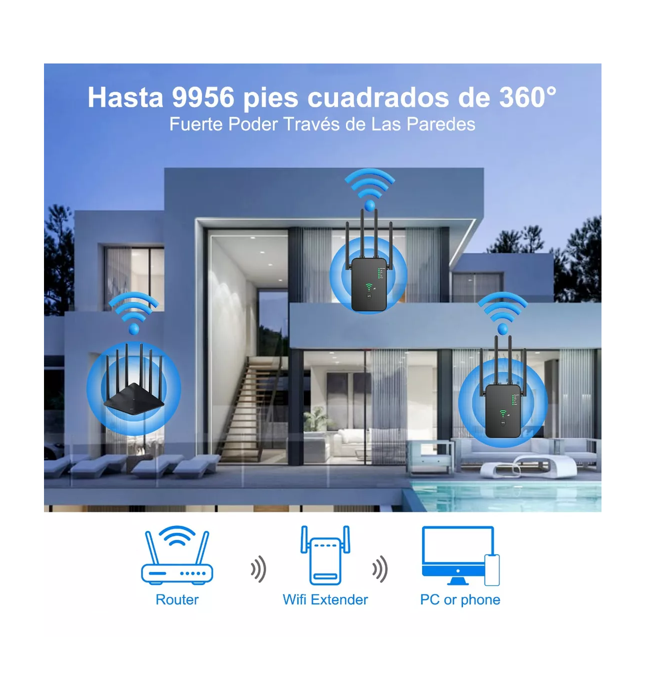 Foto 4 pulgar | Repetidor de Señal Wifi Punto de Acceso 5g de 1200mbps Negro