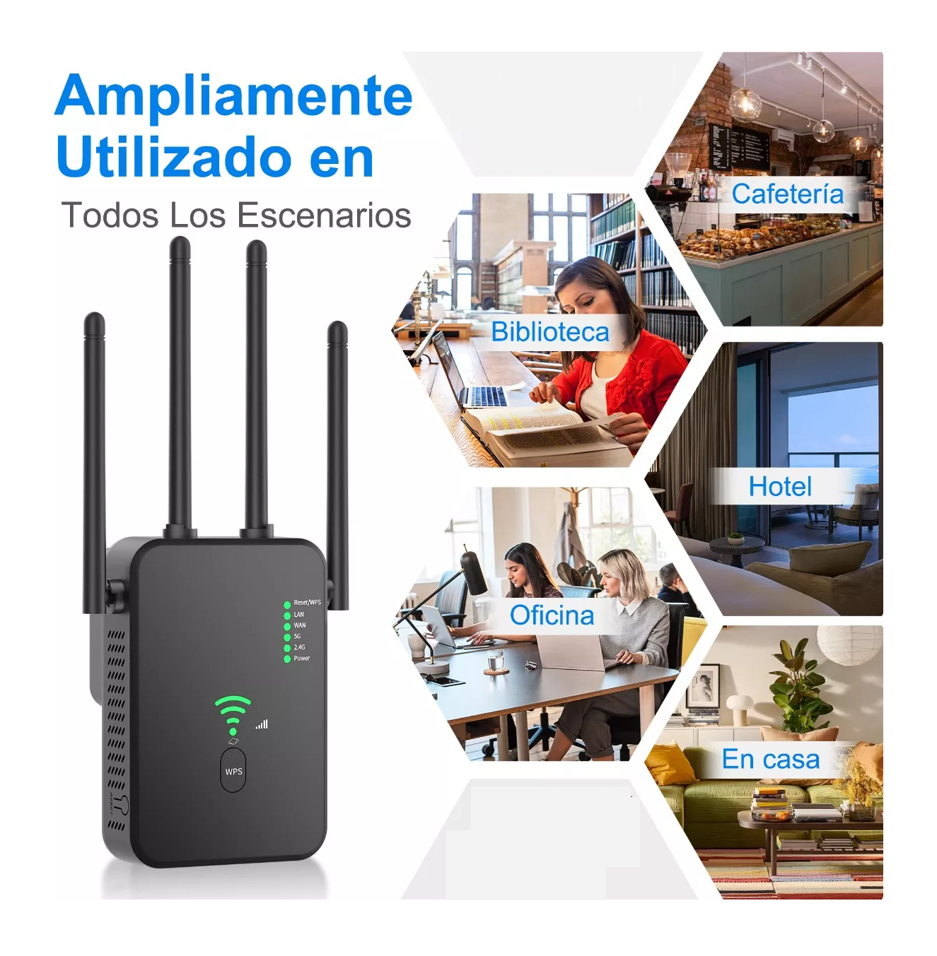 Foto 6 pulgar | Repetidor de Señal Wifi Punto de Acceso 5g de 1200mbps Negro