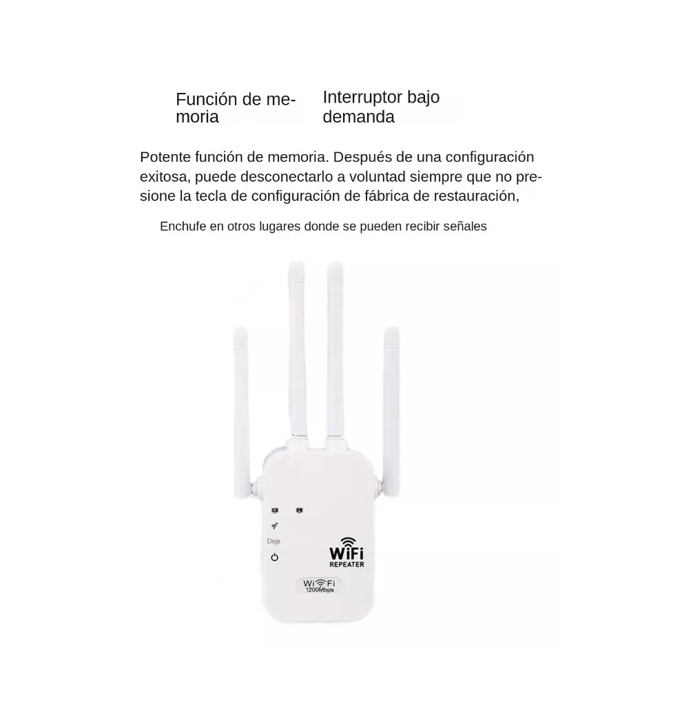 Foto 4 pulgar | Repetidor Wifi Amplificador Señal 1200mbps 110/230v Wps Blanco