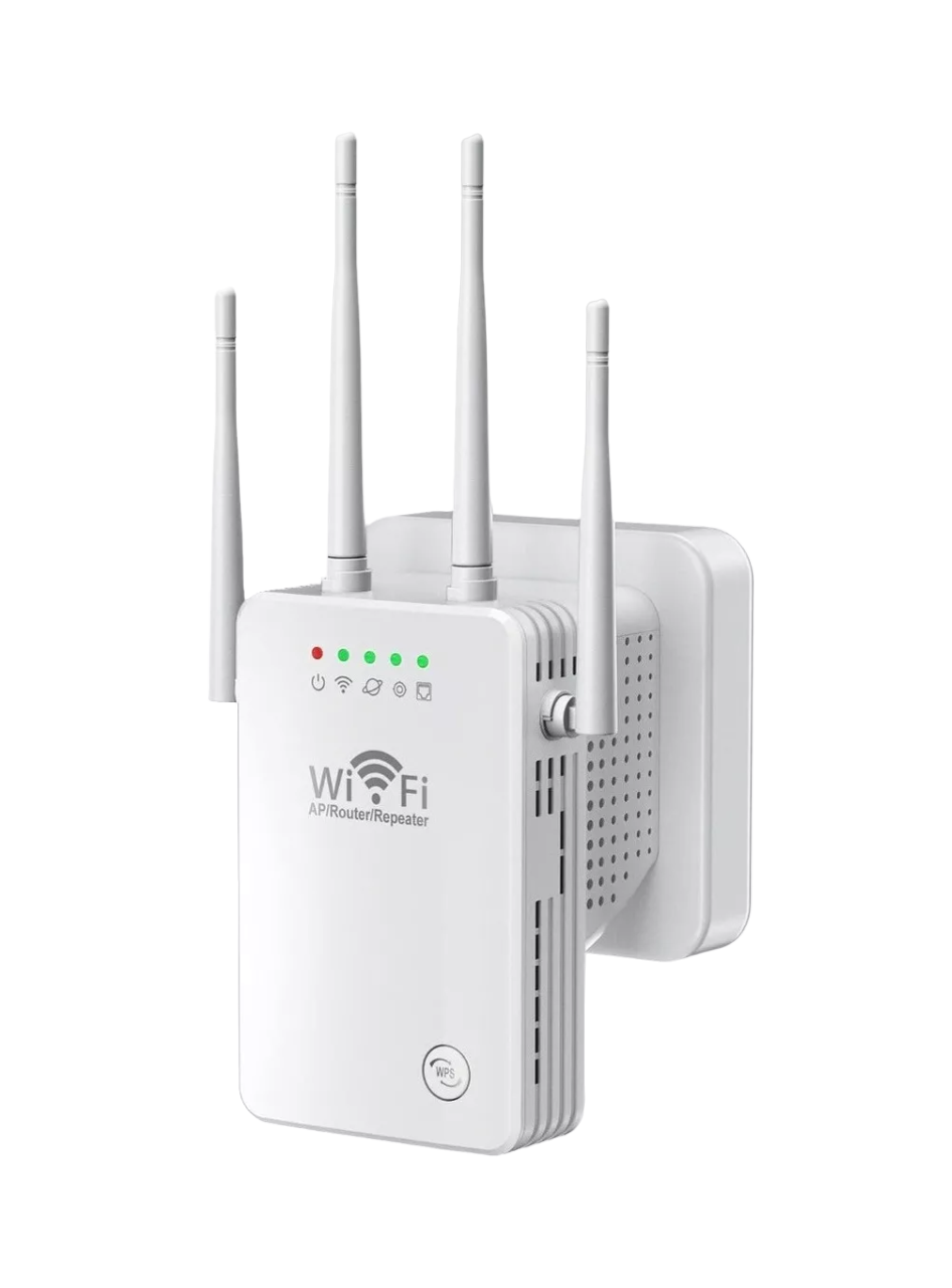 Amplificador Repetidor de Señal Wifi 4 Antenas Blanco