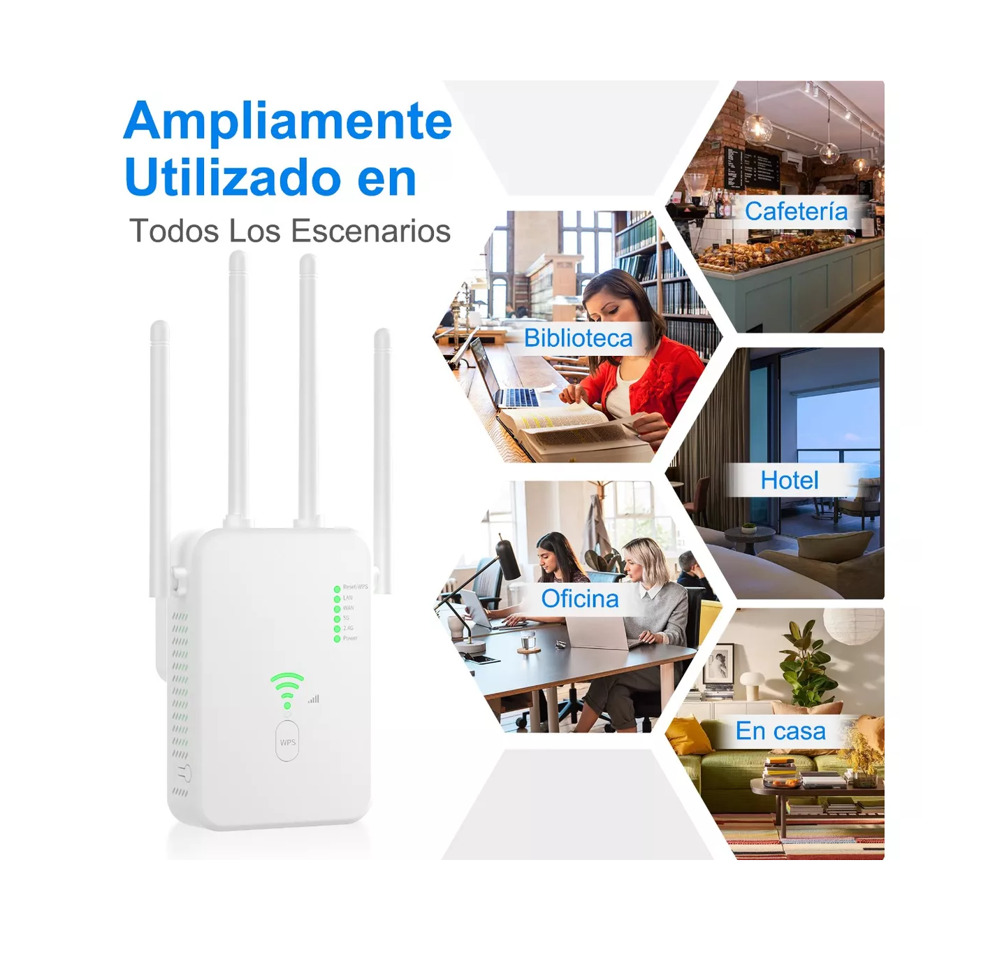 Foto 3 pulgar | Repetidor de Señal Wifi Punto de Acceso 5g 1200 mbps Blanco