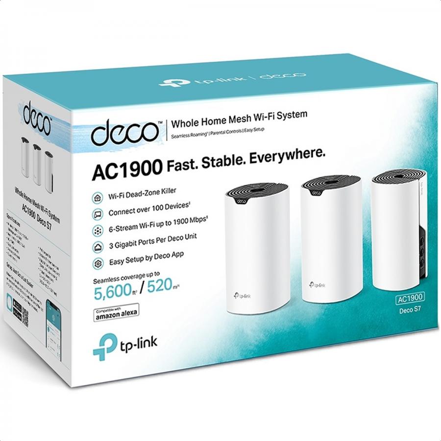 Foto 3 | Kit Router Deco S7 TP-Link Dual Band AC1900 Mesh 3 Pack Blanco