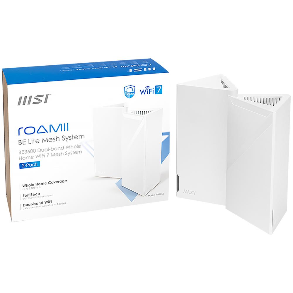 Foto 2 pulgar | Kit Router Inalambrico Msi Roamii Be Lite Mesh System Wi-fi 7 Be3600 Doble Banda 3600mbps 802.11be