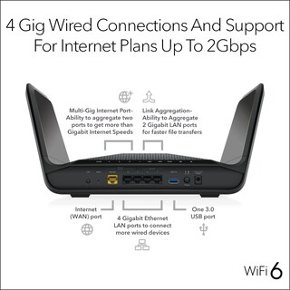 Foto 4 | Router Wifi 6 Netgear Nighthawk RAX70 AX6600 de Triple Banda - Venta Internacional