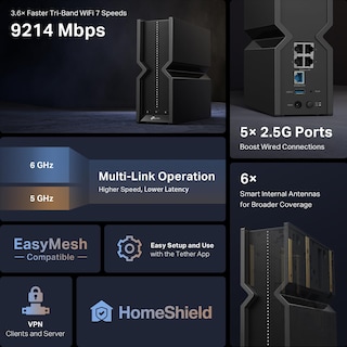 Foto 2 | Router Wifi 7 Tp-link Archer Be550 de Triple Banda 9,2 Gbps y 2,5 G - Venta Internacional