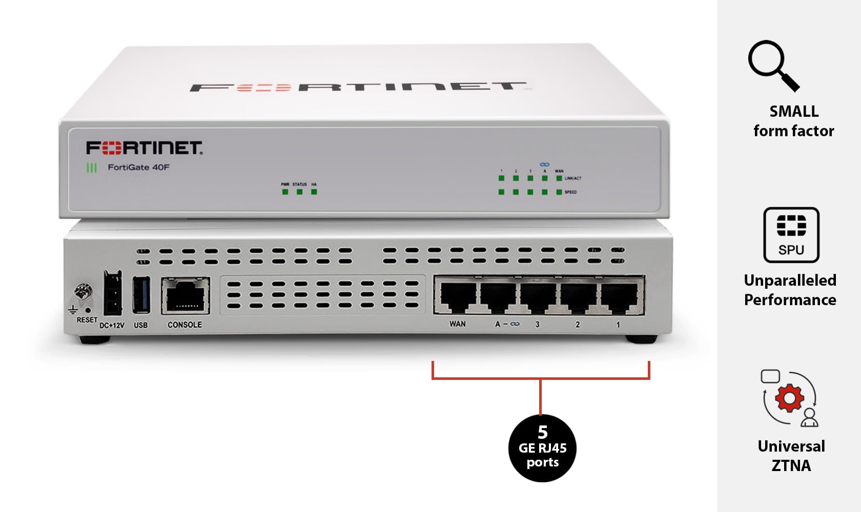 Foto 3 pulgar | Dispositivo De Firewall Fortinet Fortigate-40f Con 5 Puertos Rj45 - Venta Internacional.