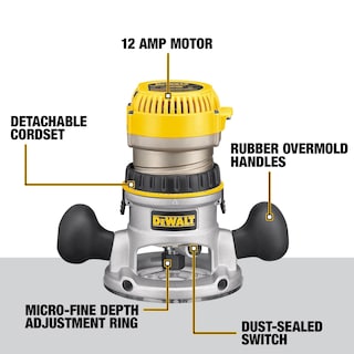 Foto 3 | Kit De Router Dewalt Dw618pkb Con Base Fija Y Sumergida De 12 A 24000 Rpm - Venta Internacional.