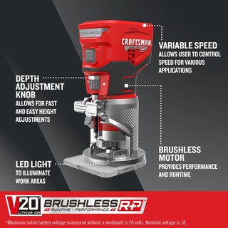 Foto 2 | Herramienta Enrutadora Craftsman V20 Inalámbrica De Velocidad Variable Cmcw400b - Venta Internacional.