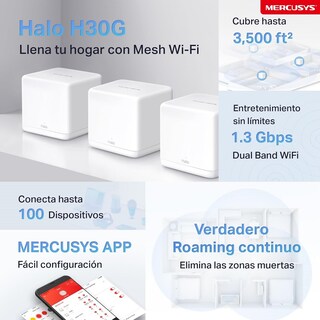 Foto 4 | Kit Router Halo H30g Mercusys Dual Band Ac1300 Mesh Wi-fi 3 Pack