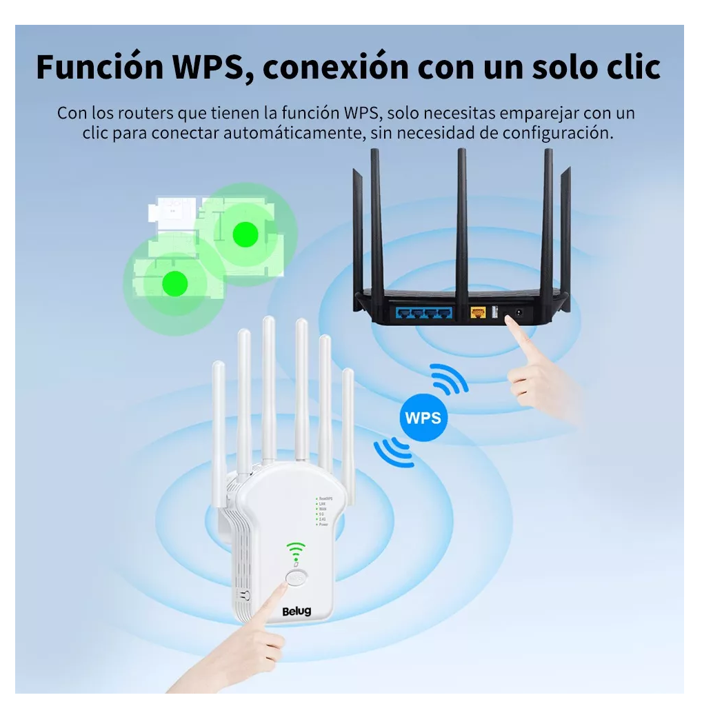 Foto 5 | Repetidor Wifi Belug U136 Amplificador De Señal 110-240v Blanco