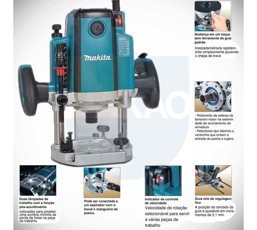 Foto 5 pulgar | Enrutador De Inmersión Makita Rp2301fc 2000w 3-1/4hp 22000 Rpm - Venta Internacional.
