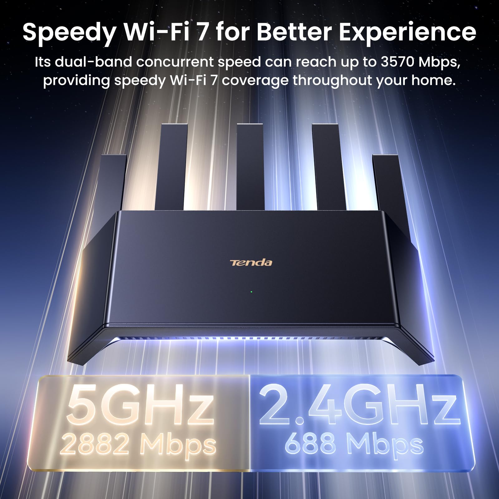 Foto 3 | Router Wi-fi 7 Tenda Be3600 De Doble Banda 7 3570 Mbps Con Puertos 3x1g - Venta Internacional.