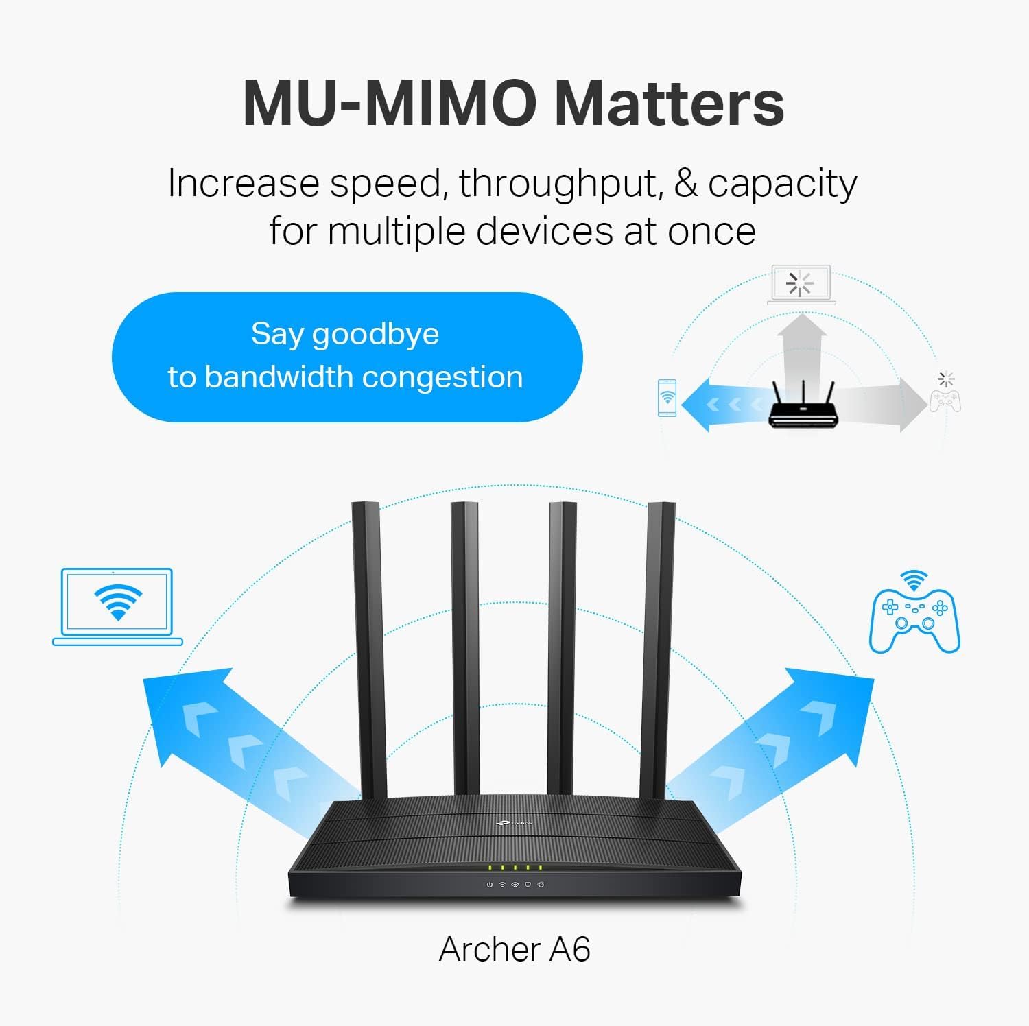 Foto 4 pulgar | Router Wifi Tp-link Ac1200 Gigabit Archer A6 De Doble Banda - Venta Internacional.