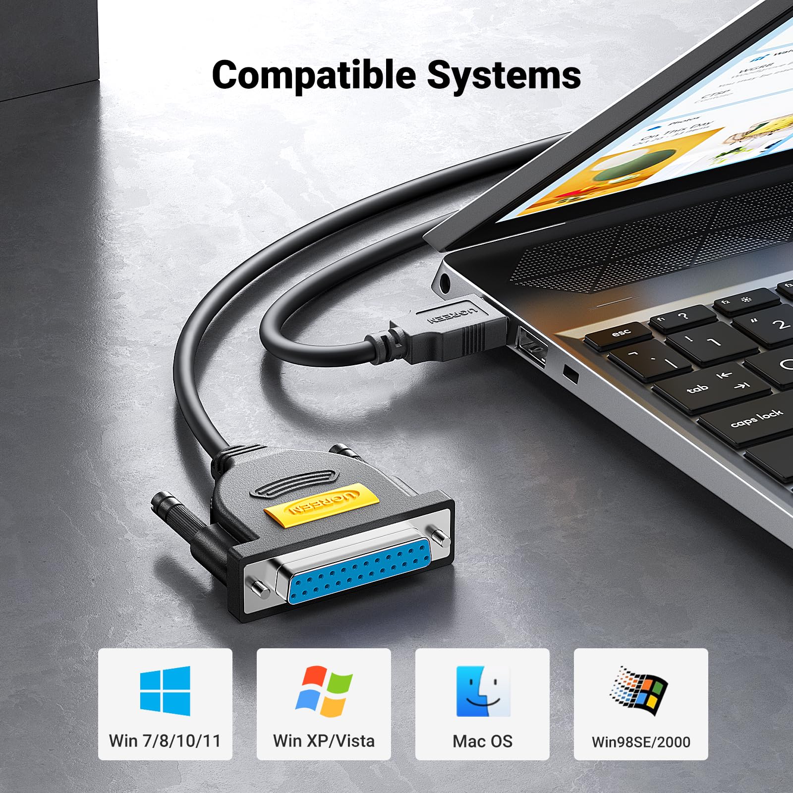 Foto 5 pulgar | Adaptador De Cable Paralelo Usb A Db25 Para Impresora Ugreen De 6 Pies - Venta Internacional.
