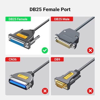 Foto 7 | Adaptador De Cable Paralelo Usb A Db25 Para Impresora Ugreen De 6 Pies - Venta Internacional.