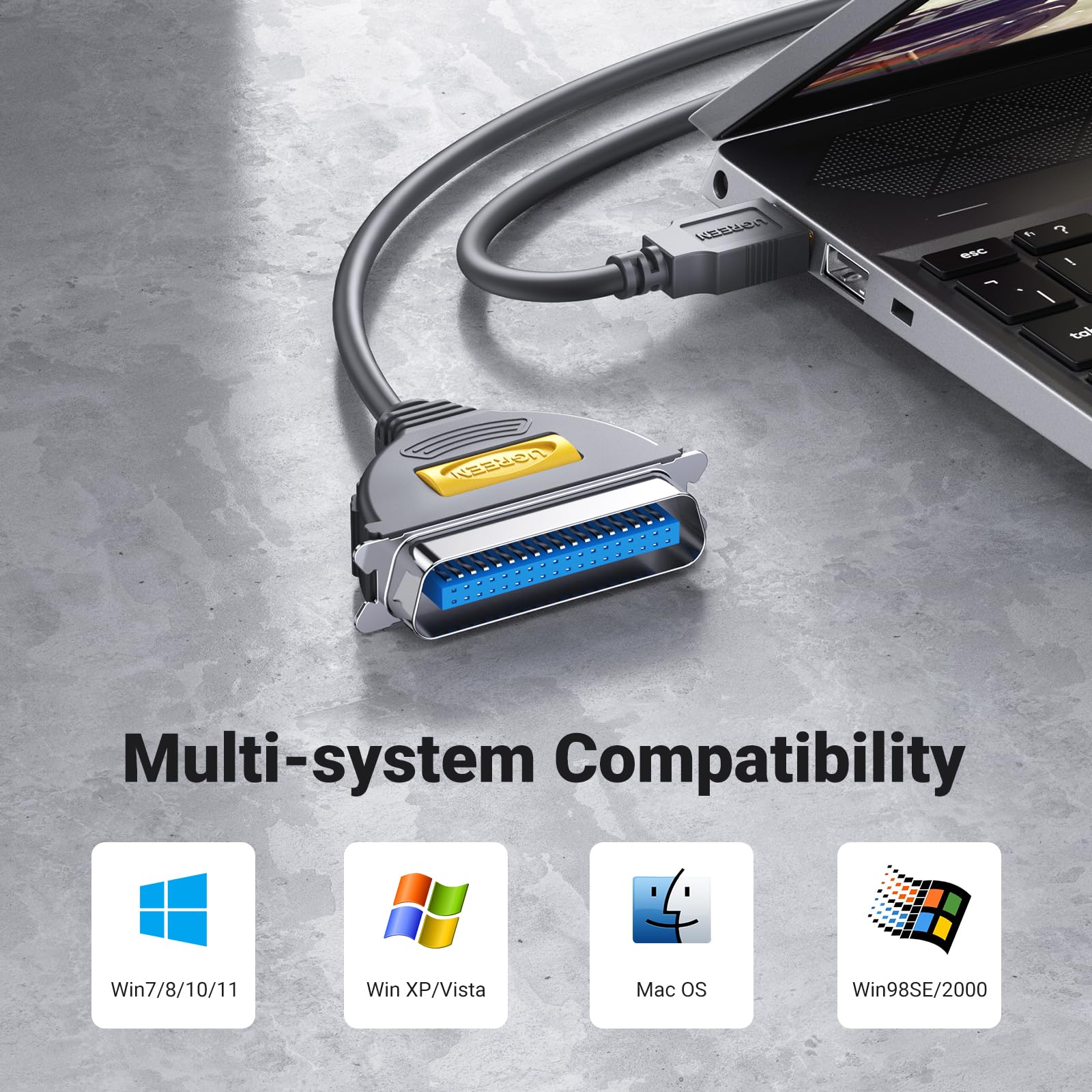 Foto 7 | Cable De Impresora Usb A Puerto Paralelo Ugreen De 3 M Para Impresoras Antiguas - Venta Internacional.