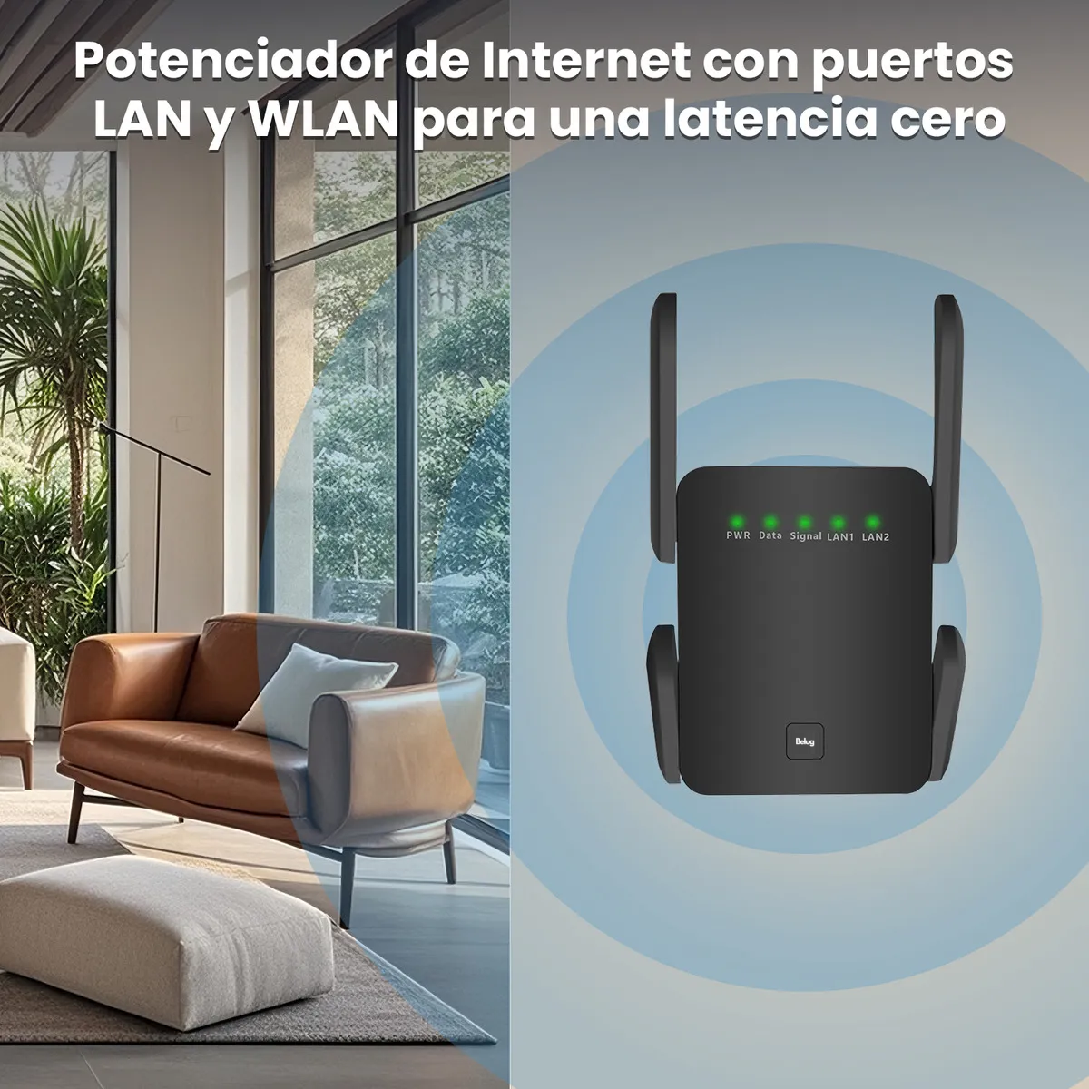 Foto 4 pulgar | Repetidor Belug  De Wifi 300 Mbps Negro