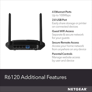 Foto 5 | Enrutador Wifi Netgear R6120 Ac1200 De Doble Banda 1200 Mbps - Venta Internacional.