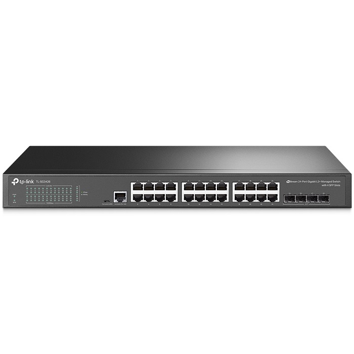 Switch TP-Link Gigabit Jetstream L2+ Administrado con 4 SFP 24 Puertos