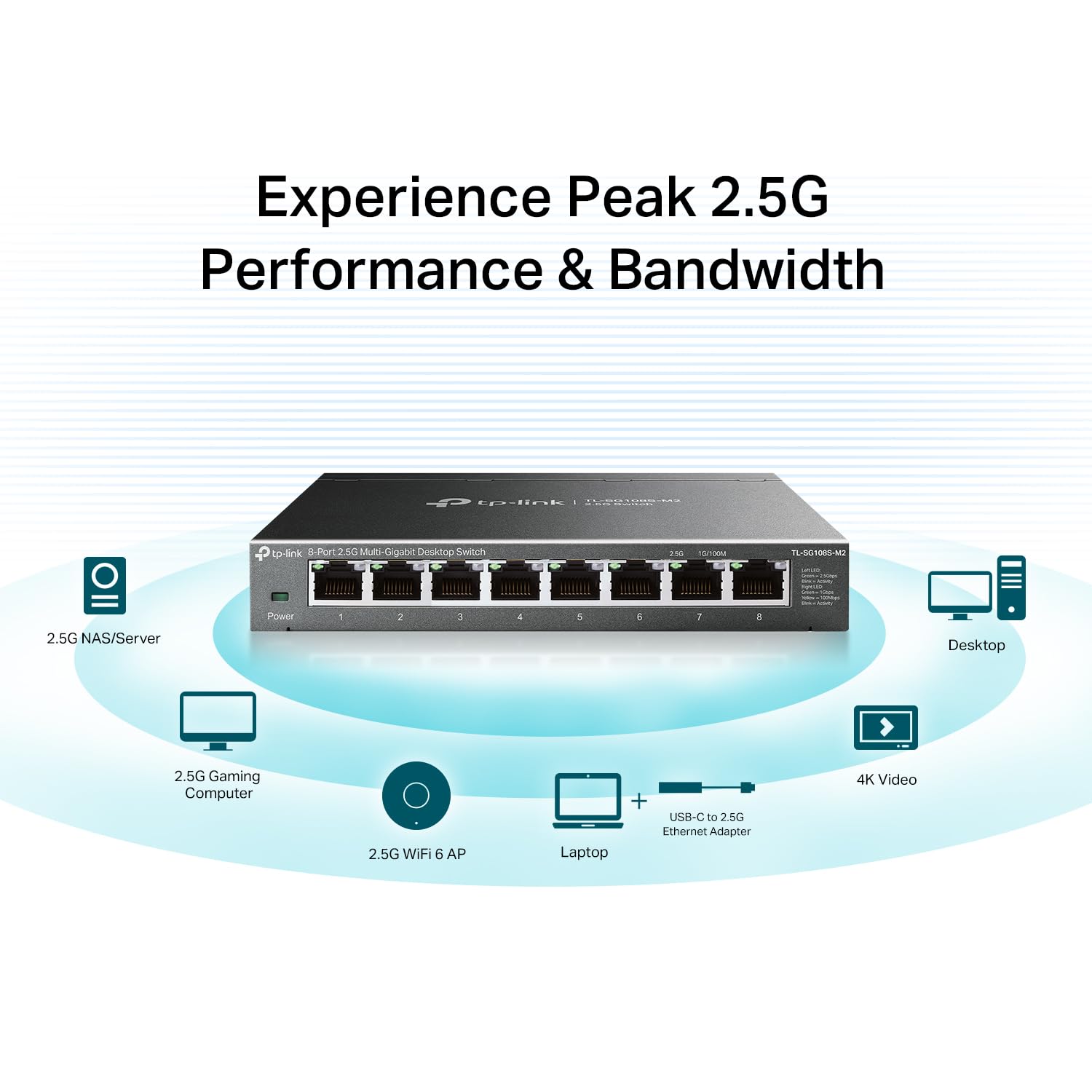 Foto 3 | Conmutador Ethernet Tp-link Tl-sg108s-m2 De 8 Puertos Multi-gigabit 2.5g - Venta Internacional.