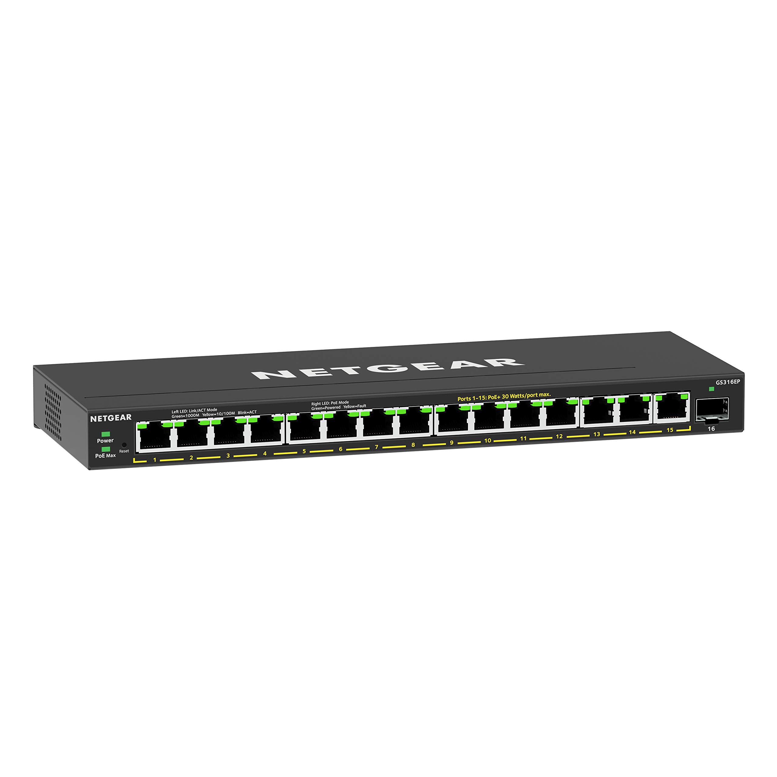 Conmutador Netgear Poe Gigabit Ethernet Plus Gs316ep 16 Puertos - Venta Internacional