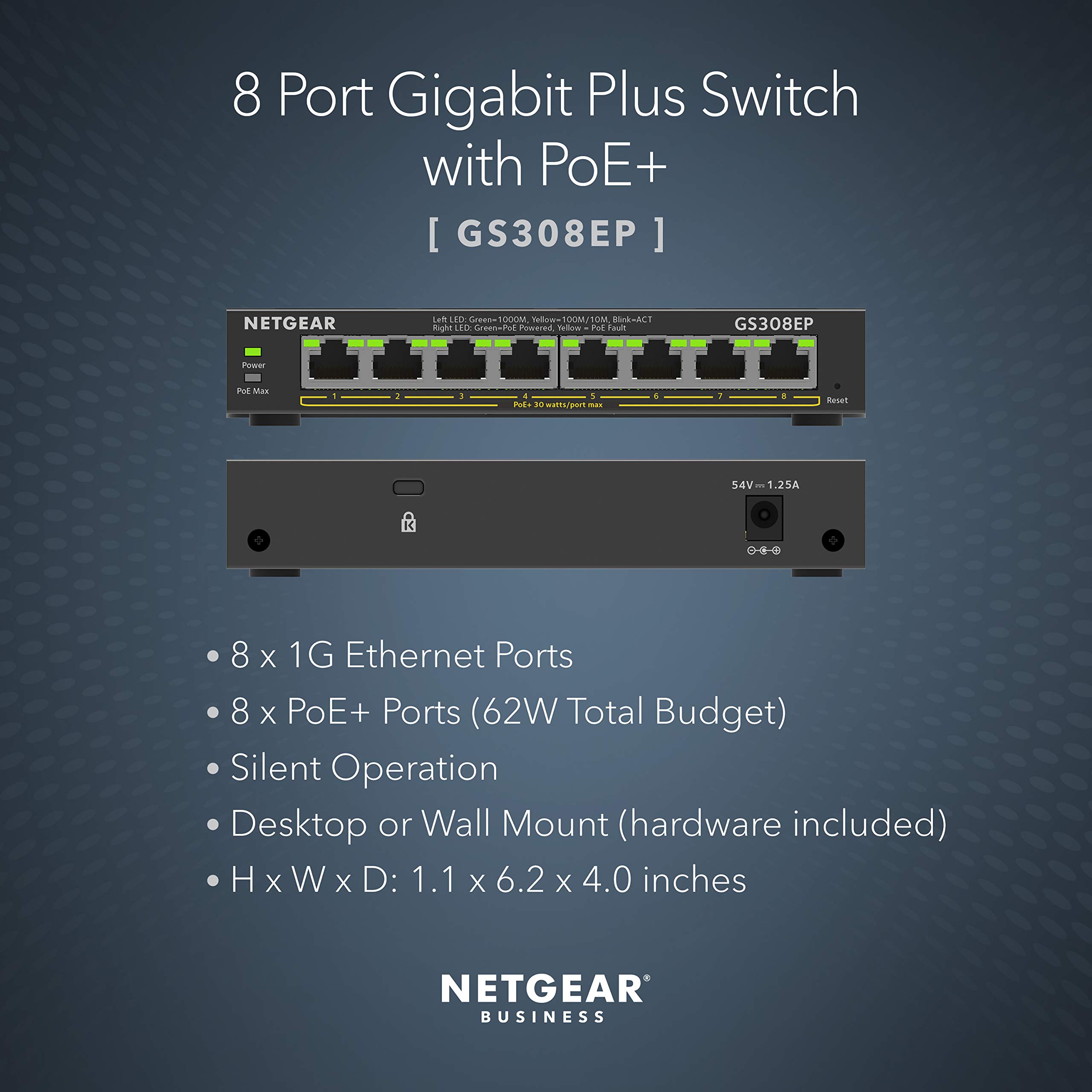 Foto 3 pulgar | Conmutador Netgear 8 Puertos Poe Gigabit Ethernet Plus Gs308ep - Venta Internacional