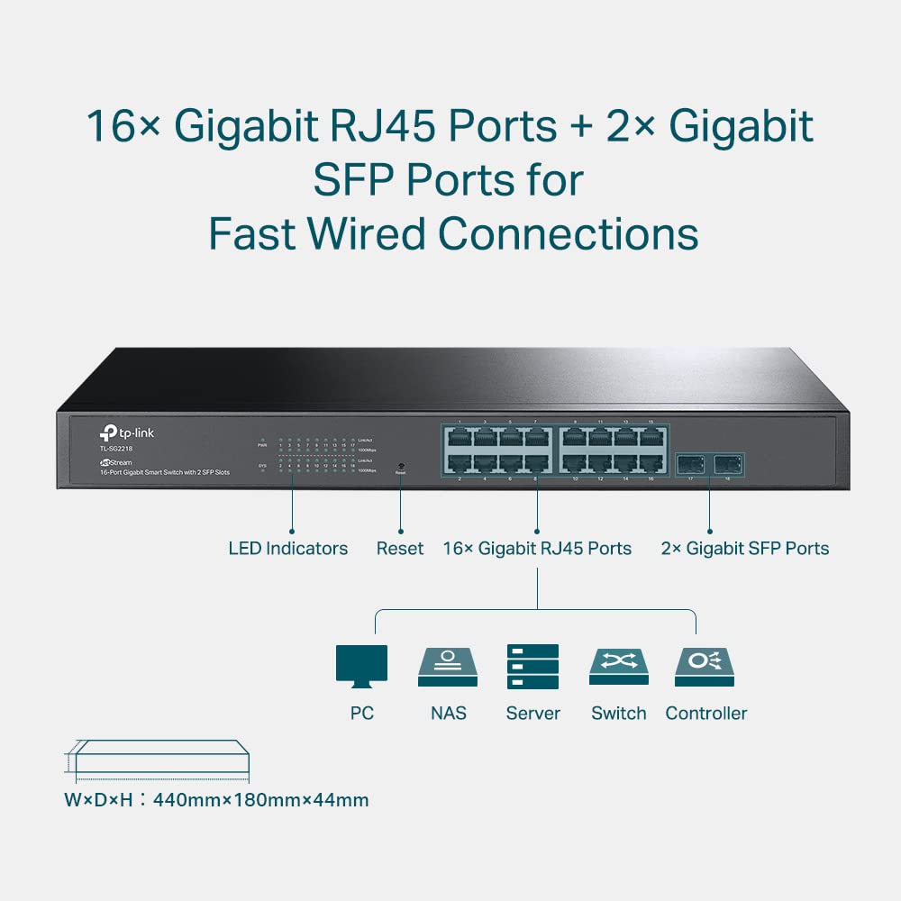 Foto 3 pulgar | Conmutador Tp-link Tl-sg2218 De 16 Puertos Gigabit De Gestión Inteligente - Venta Internacional.