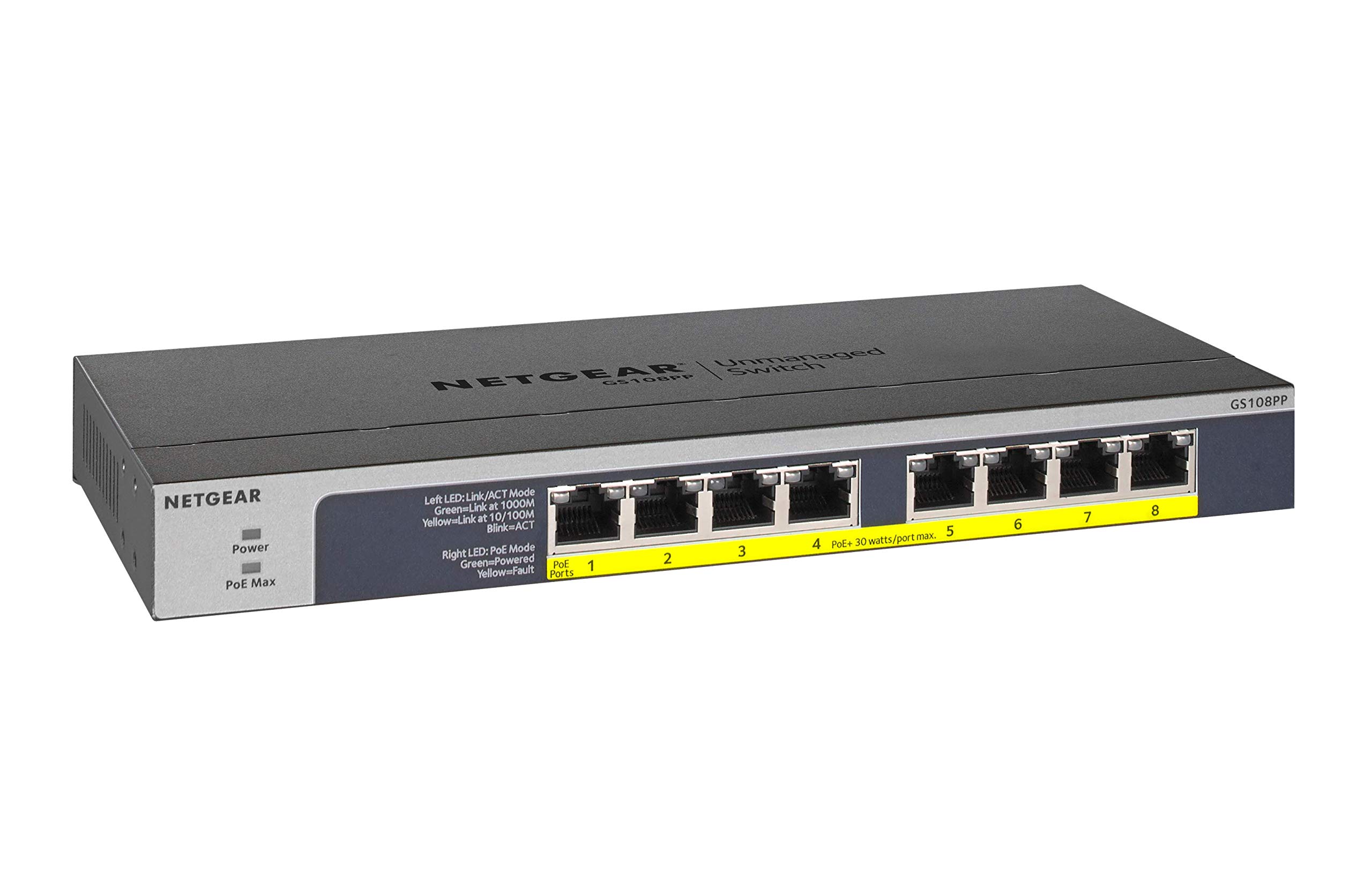 Foto 1 | Conmutador Ethernet Netgear Gs108pp 8 Puertos Gigabit Poe+ - Venta Internacional