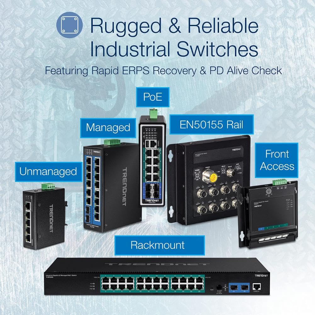 Foto 7 pulgar | Conmutador Industrial De Riel Din Fast Ethernet No Administrado Trendnet Ti-e50 - Venta Internacional