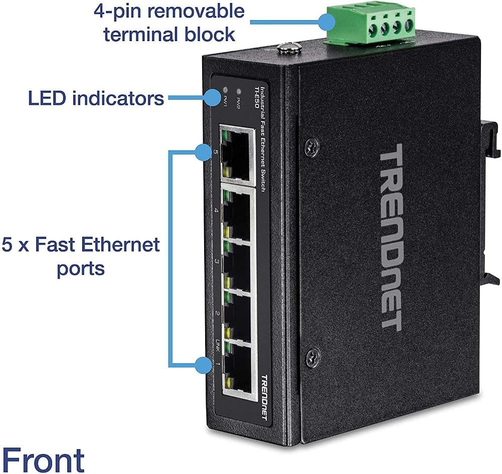 Foto 8 pulgar | Conmutador Industrial De Riel Din Fast Ethernet No Administrado Trendnet Ti-e50 - Venta Internacional