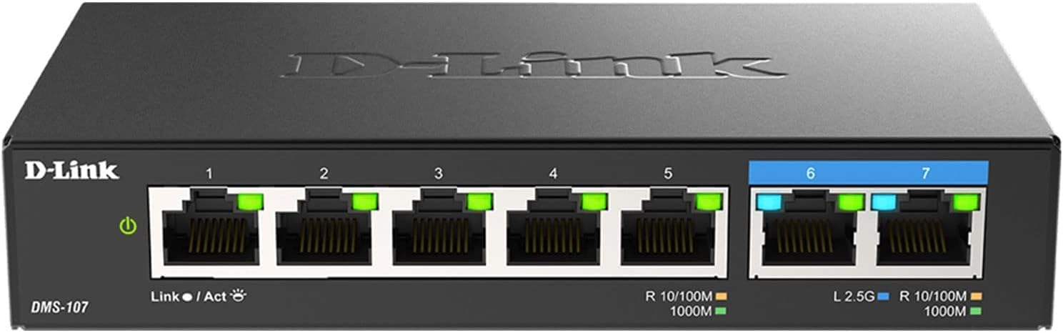 Conmutador D-link Dms-107 7 Puertos 2,5 Gb No Gestionado 2x2,5 G - Venta Internacional $1,251