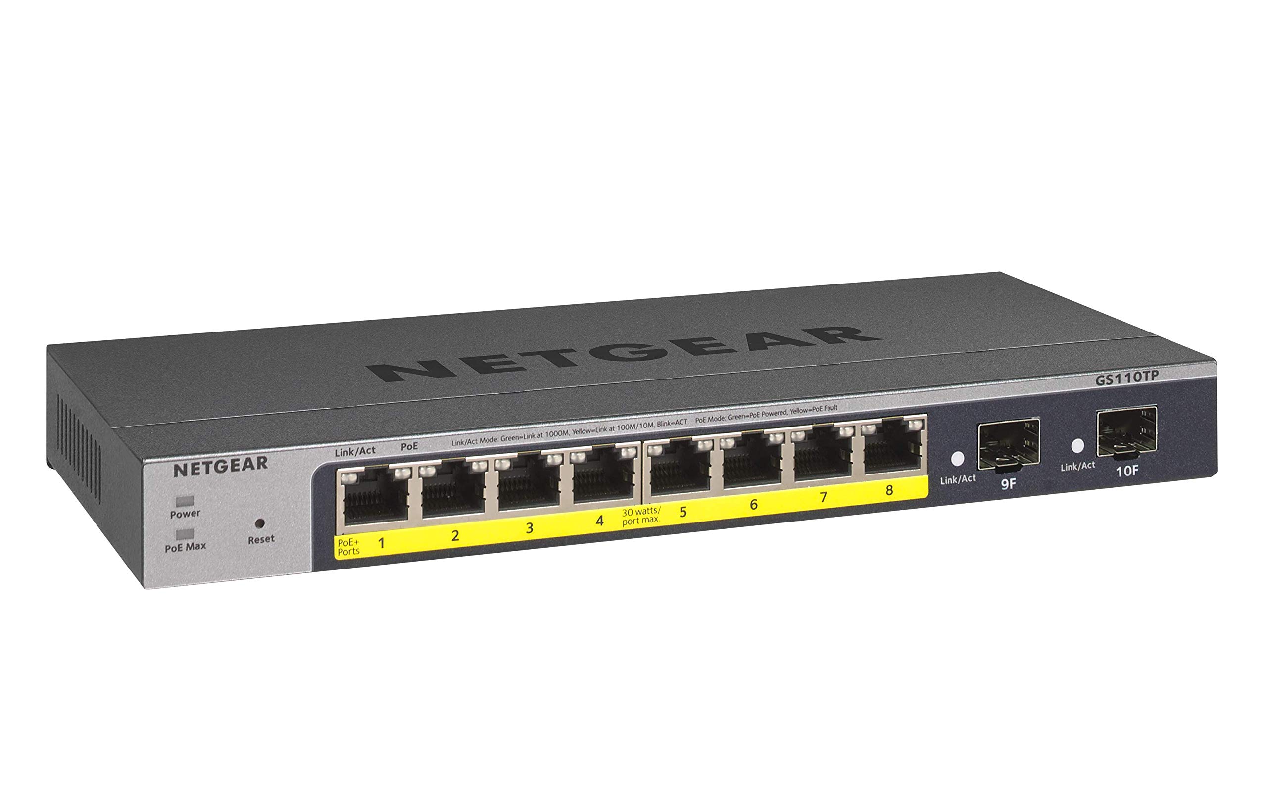 Conmutador Netgear 10 Puertos Poe Gigabit Ethernet Smart Gs110tp - Venta Internacional