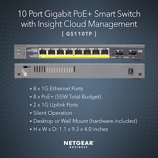 Foto 2 | Conmutador Netgear 10 Puertos Poe Gigabit Ethernet Smart Gs110tp - Venta Internacional